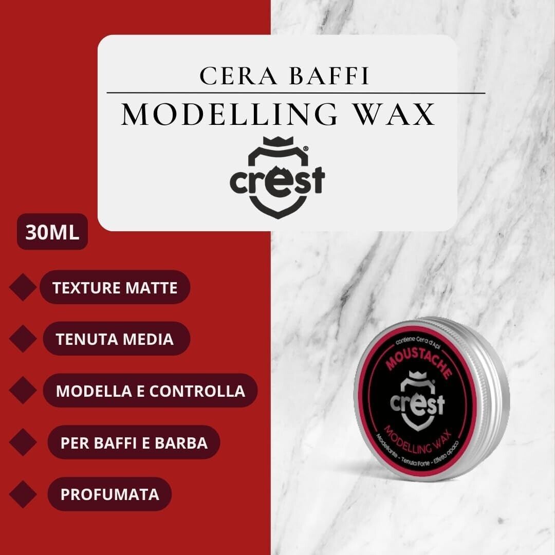 MOUSTACHE WAX CREST Cera Baffi e Barba 30 ml
