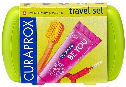 Curaprox Be You Travel Set Verde Spazzolino + Dentifricio + 2 Scovolini