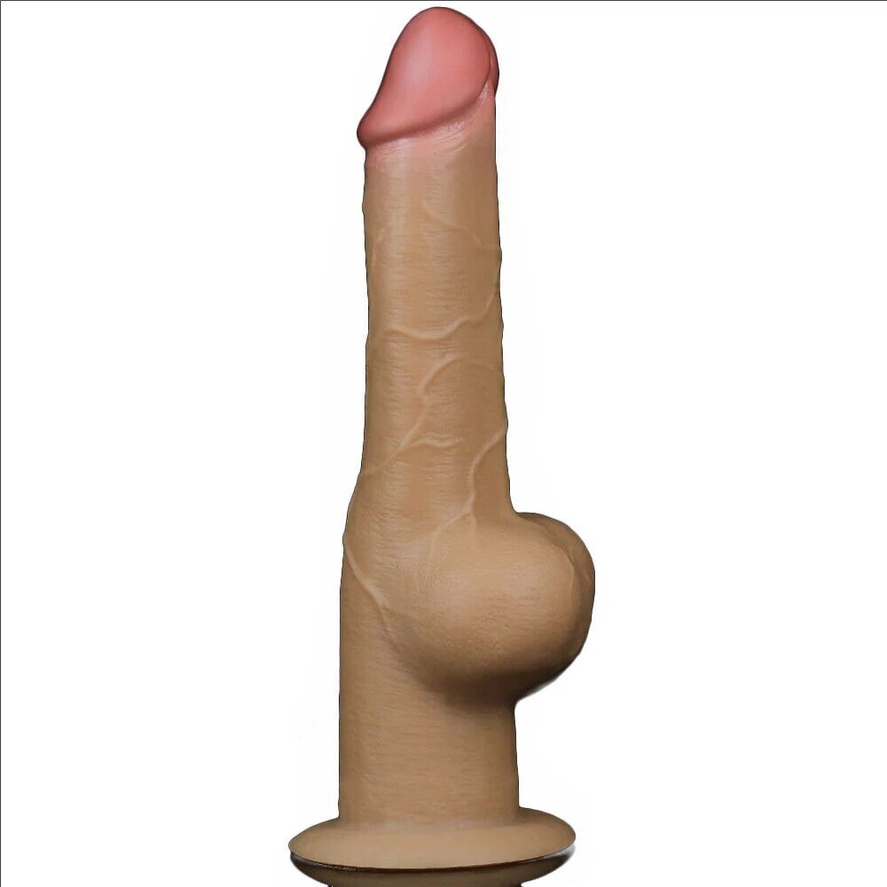 Dildo con ventora fallo realistico morbido con testicoli finto pene sex toys