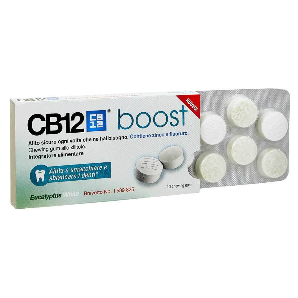Mylan CB12 Boost Eucalyptus White Gomme Alito Sicuro, 10 ChewingGum