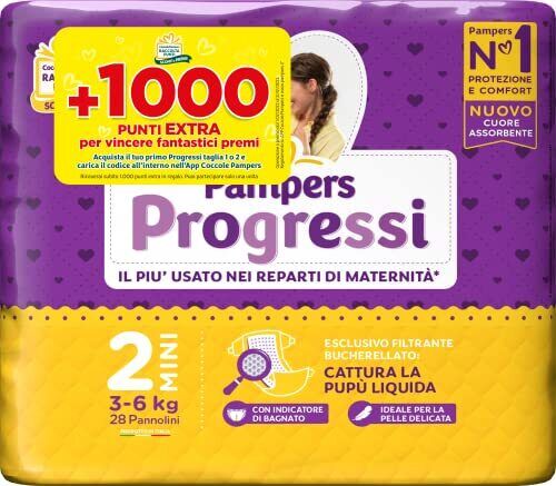 PAMPERS PROGRESSI Pannol.Mini 2 (3-6) 28pz