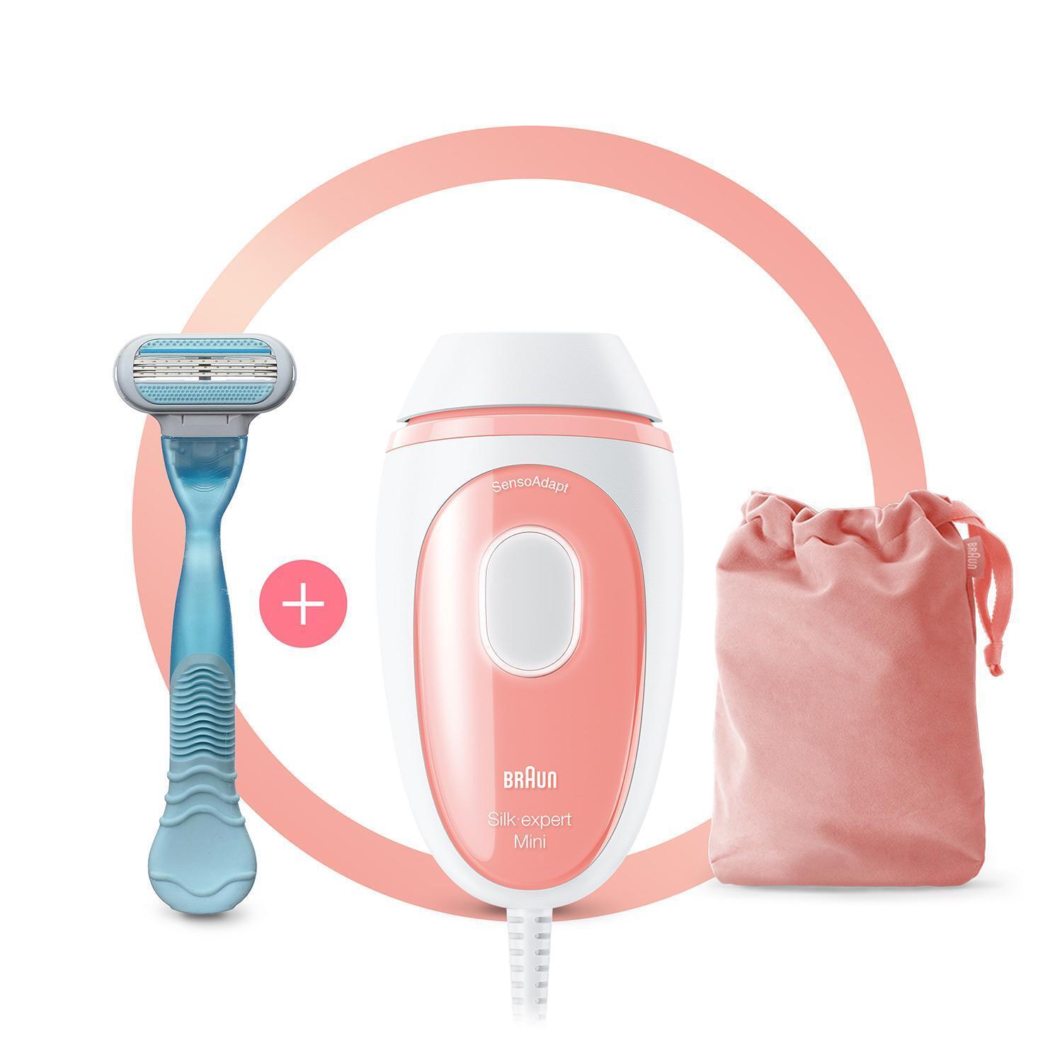 Braun Silk-expert Pro Silk-expert Mini Luce pulsata intensa (IPL) Rosa Bianco