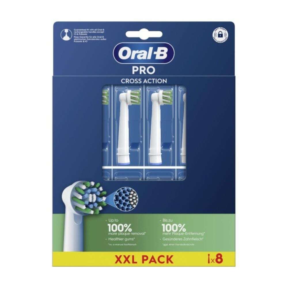 Oral-B CrossAction Testine di Ricambio per Spazzolino Elettrico, 8 Pezzi