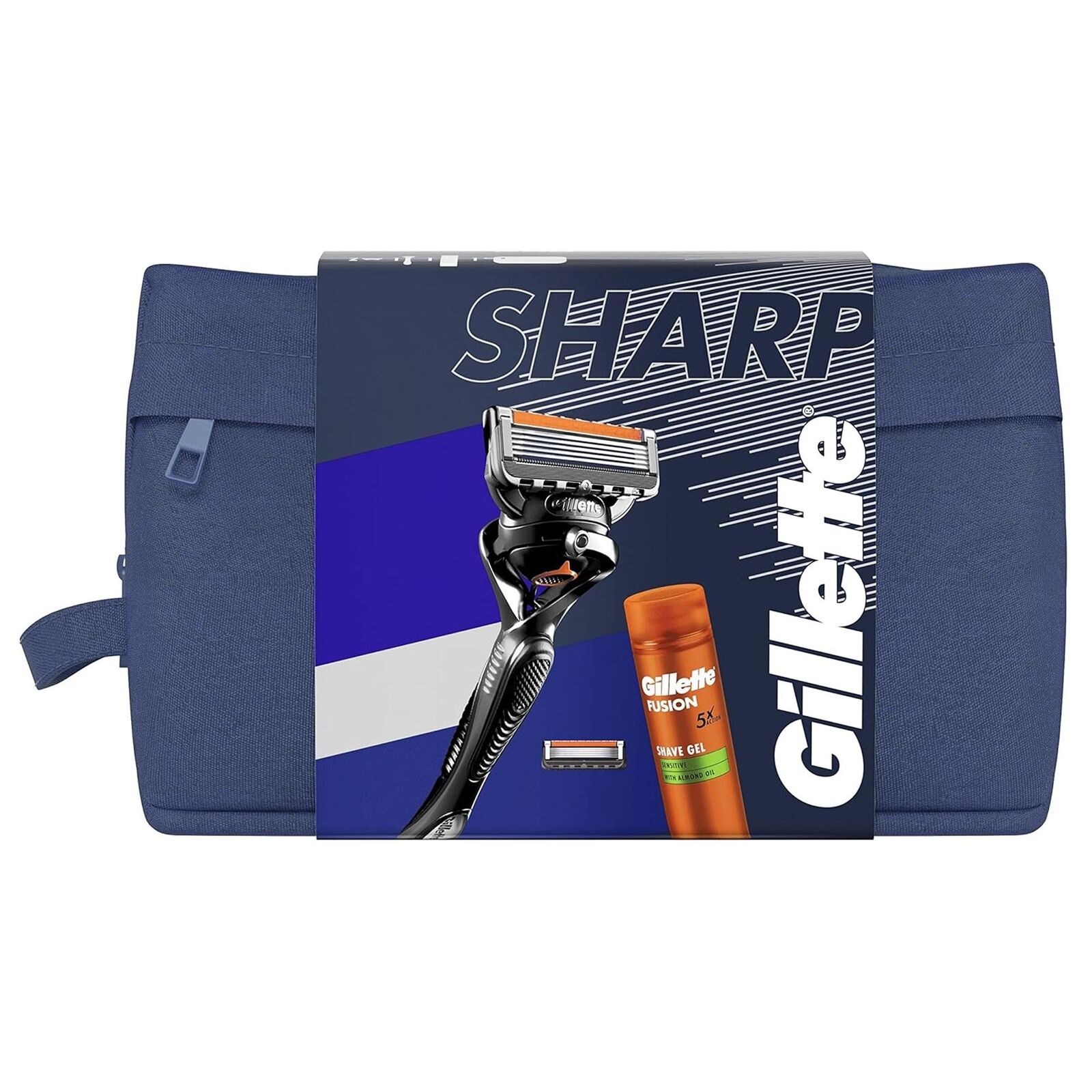GILLETTE PRO GLIDE COFANETTO SHARP BARBA CON RASOIO LAMA GEL E POCHETTE