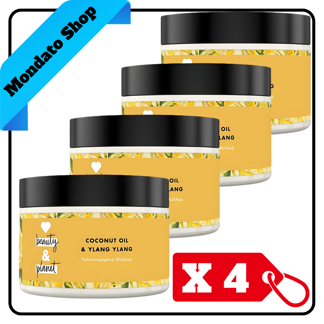 LOVE BEAUTY & PLANET BALSAMO 300ml COCONUT OIL & YLANG VEGAN (X4)