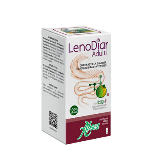 Aboca LENODIAR ADULTI Trattamento Diarrea Intestino Diarrhea Treatment 20x500mg