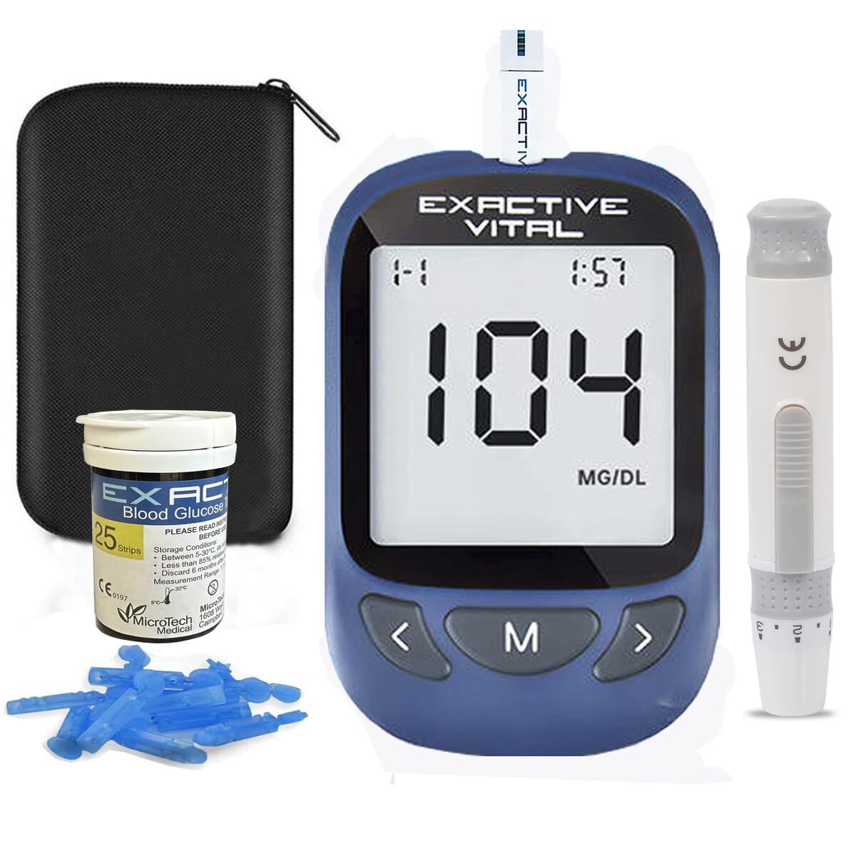 Diabete Test Kit Glucosio nel Sangue Kit, Exactive Vital kit di Test del (l3H)