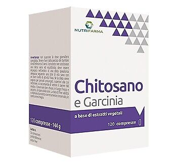 Nutrifarma Chitosano e Garcinia Integratore Controllo del Peso, 120 Compresse