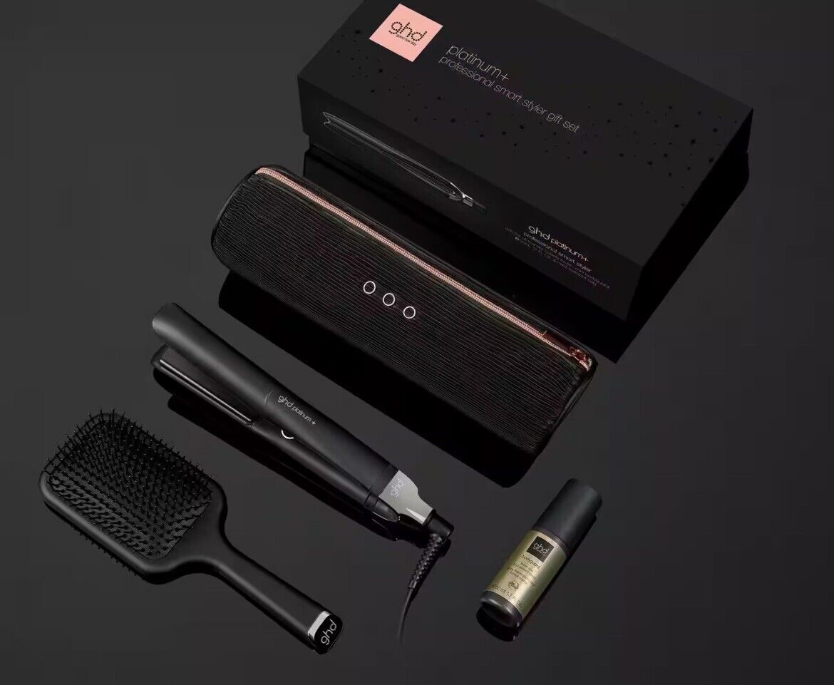GHD PLATINUM Set Spazzola Piastra Cofanetto Termoprotettore (scatola Danneggiata