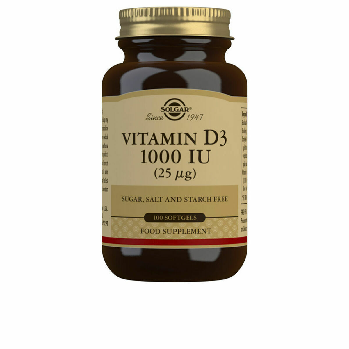 Vitamina D3 [Olio di Fegato di Pesce e Colecalciferolo] Solgar 1000 iu [100 C