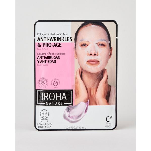 Iroha Nature Anti Age Cotton Face And Neck Mask Collagen 1 Unit