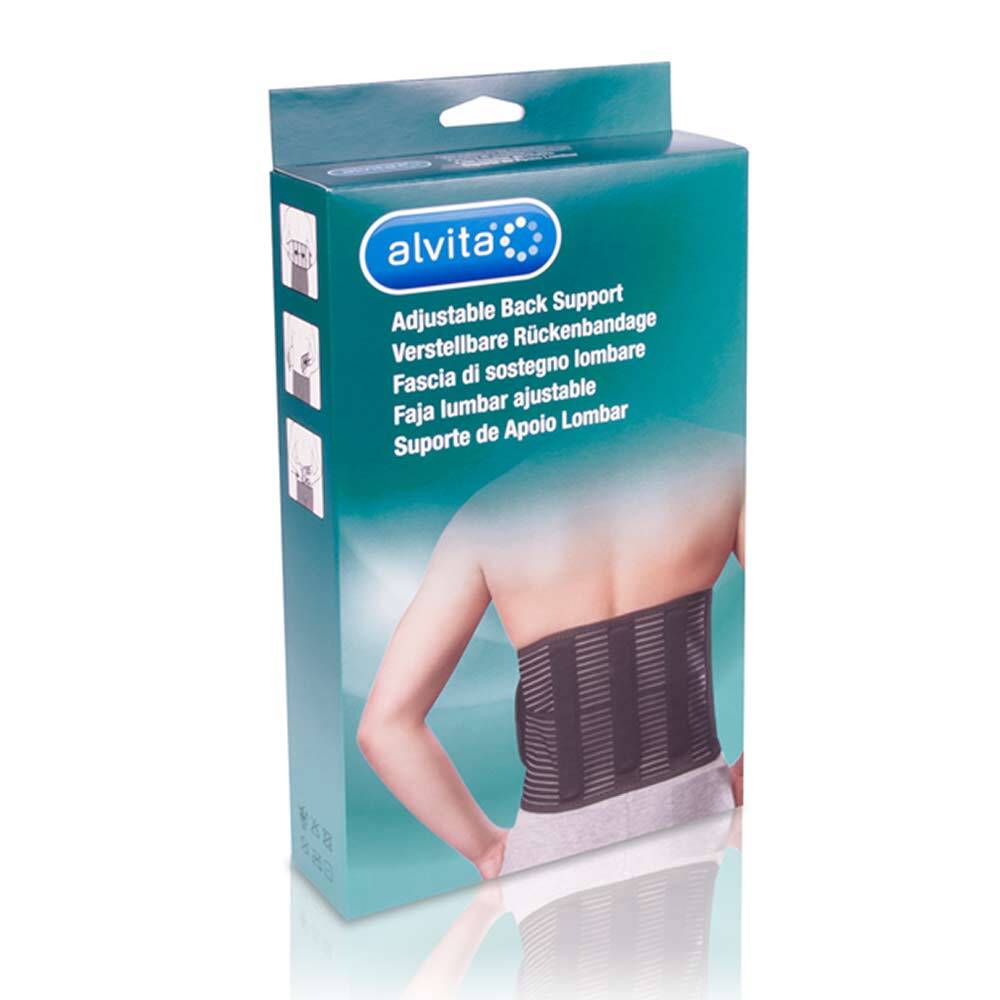 Alvita Fascia di Sostegno Lombare Regolabile Colore Nero Taglia 3 (120-140 cm)