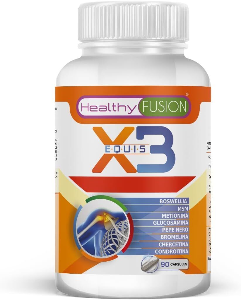 Healthy Fusion X3 Curcuma con Glucosamina, Condroitina e Collagene | Potente...