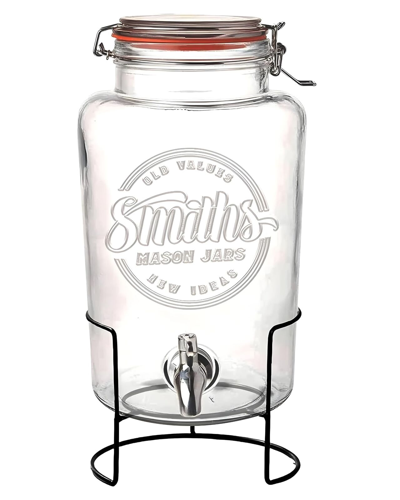 Smith's Mason Jars 5-Litre 169oz Water Dispenser con rubinetto in acciaio ino...