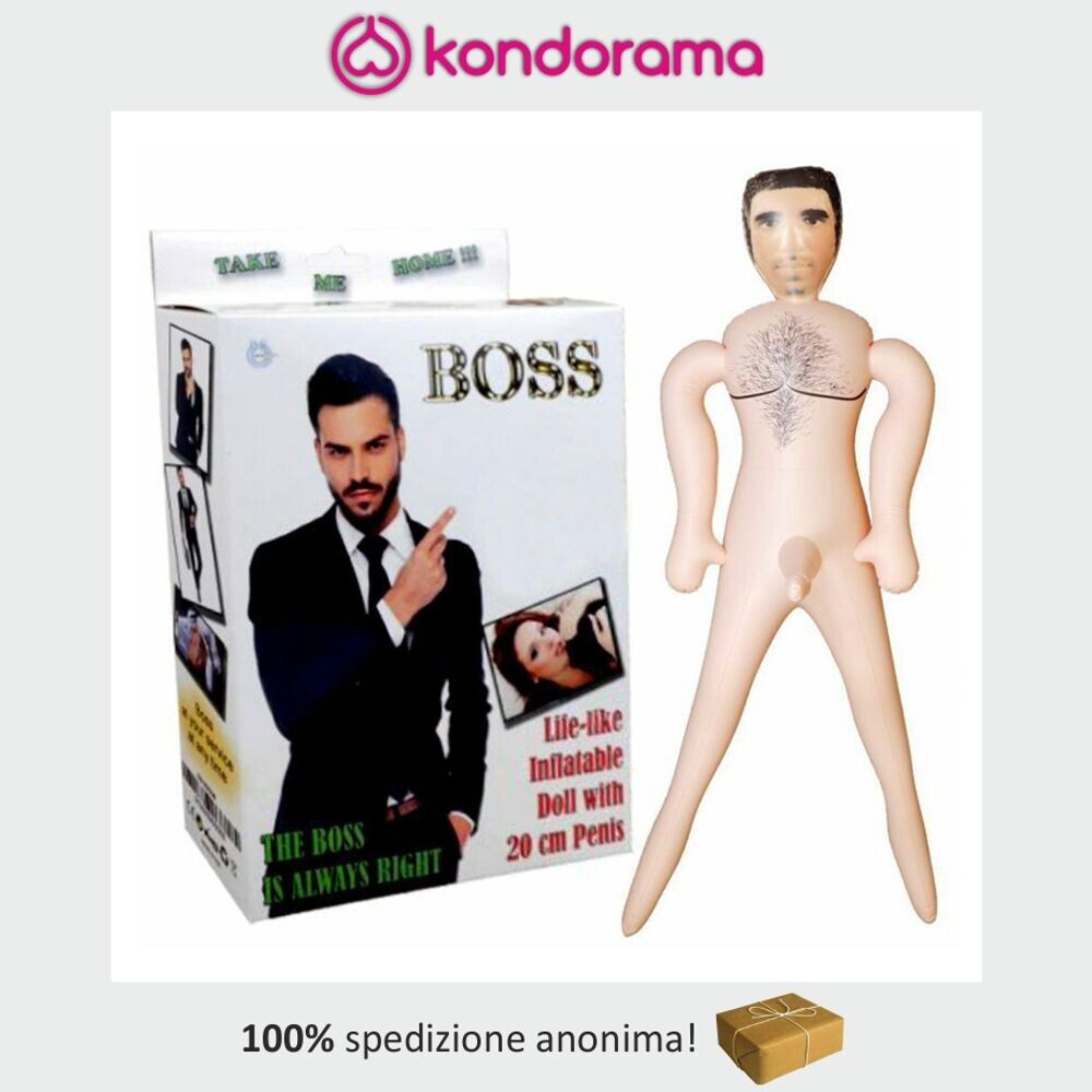 Boss bambola bambolo gonfiabile maschio uomo bianco capo leader superdotato 20cm