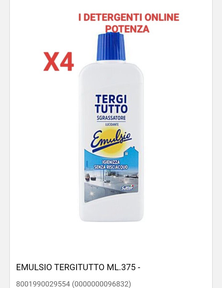 Emulsio Tergitutto - 4 pezzi da 375 ml [1500 ml]