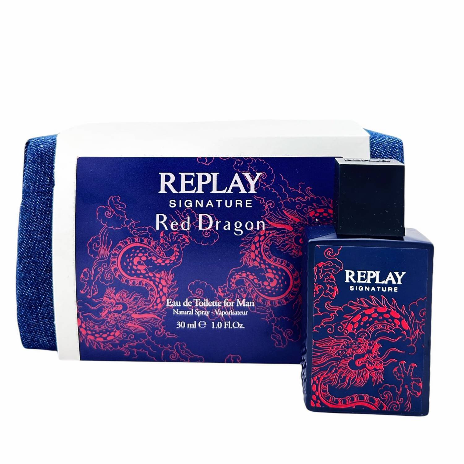 Replay Signature Set Regalo Uomo Red Dragon Profumo Edt 30 ml Con Pochette