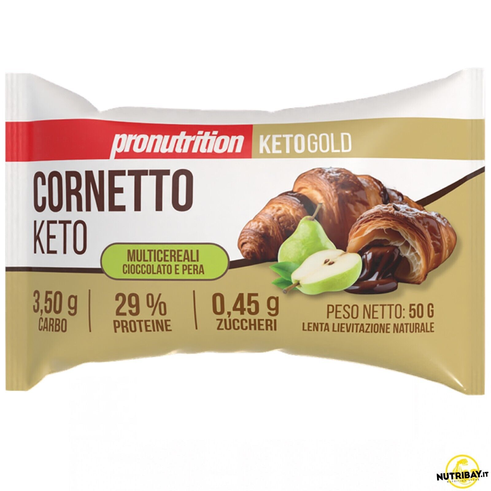 Pronutrition Cornetto Keto Multicereali Cioccolato e Pera - 1 cornetto da 50 gr