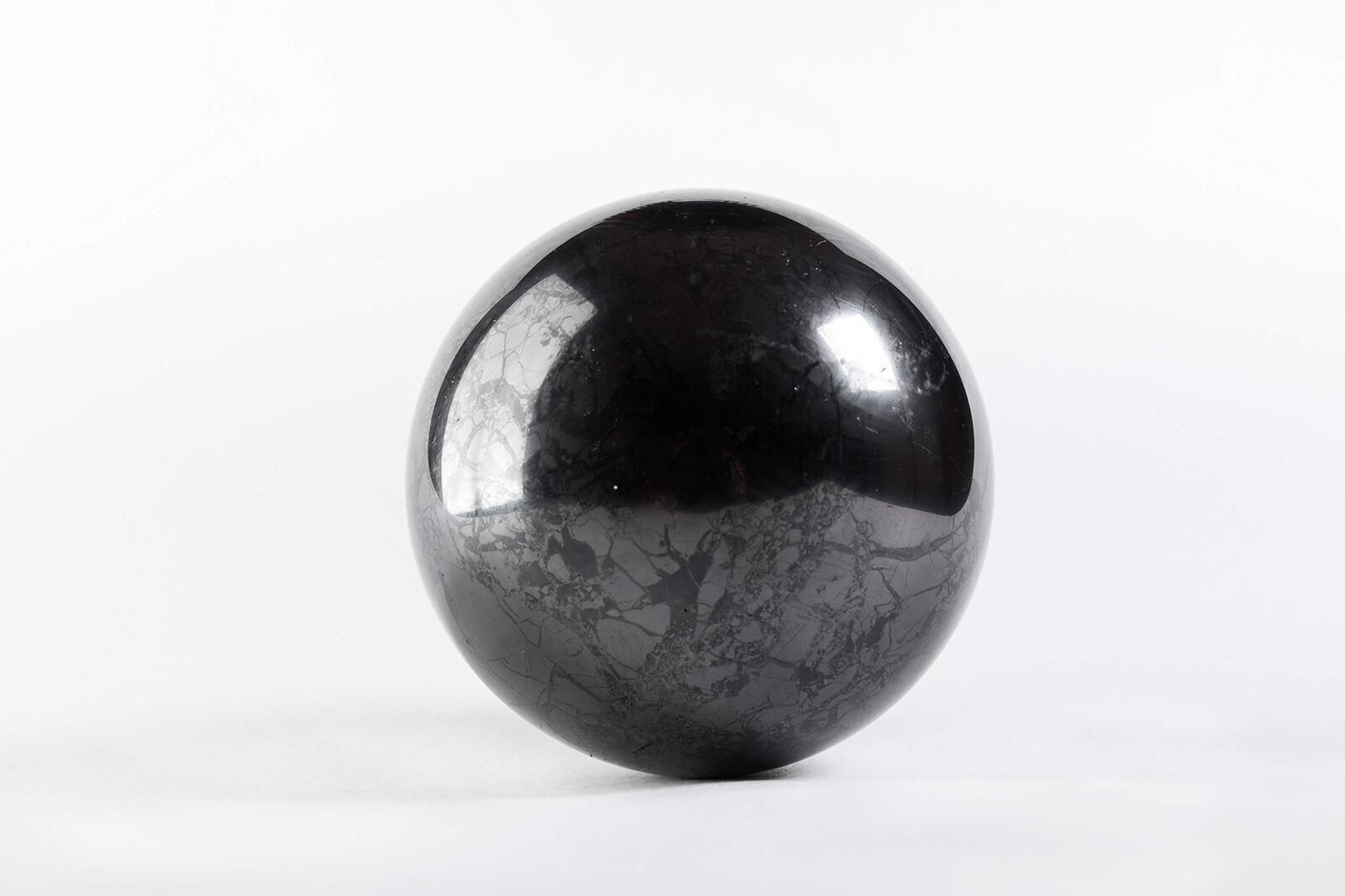 SN NATURSTEIN UG - Sfera di Sunghite Lucida 15 cm | Pietra preziosa e (I6H)