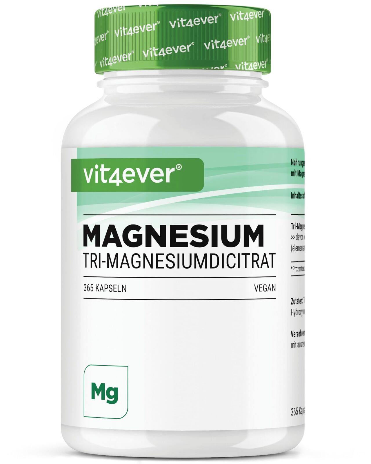 Magnesio citrato - 365 capsule - 2250 mg di cui 360 mg di magnesio elementare...