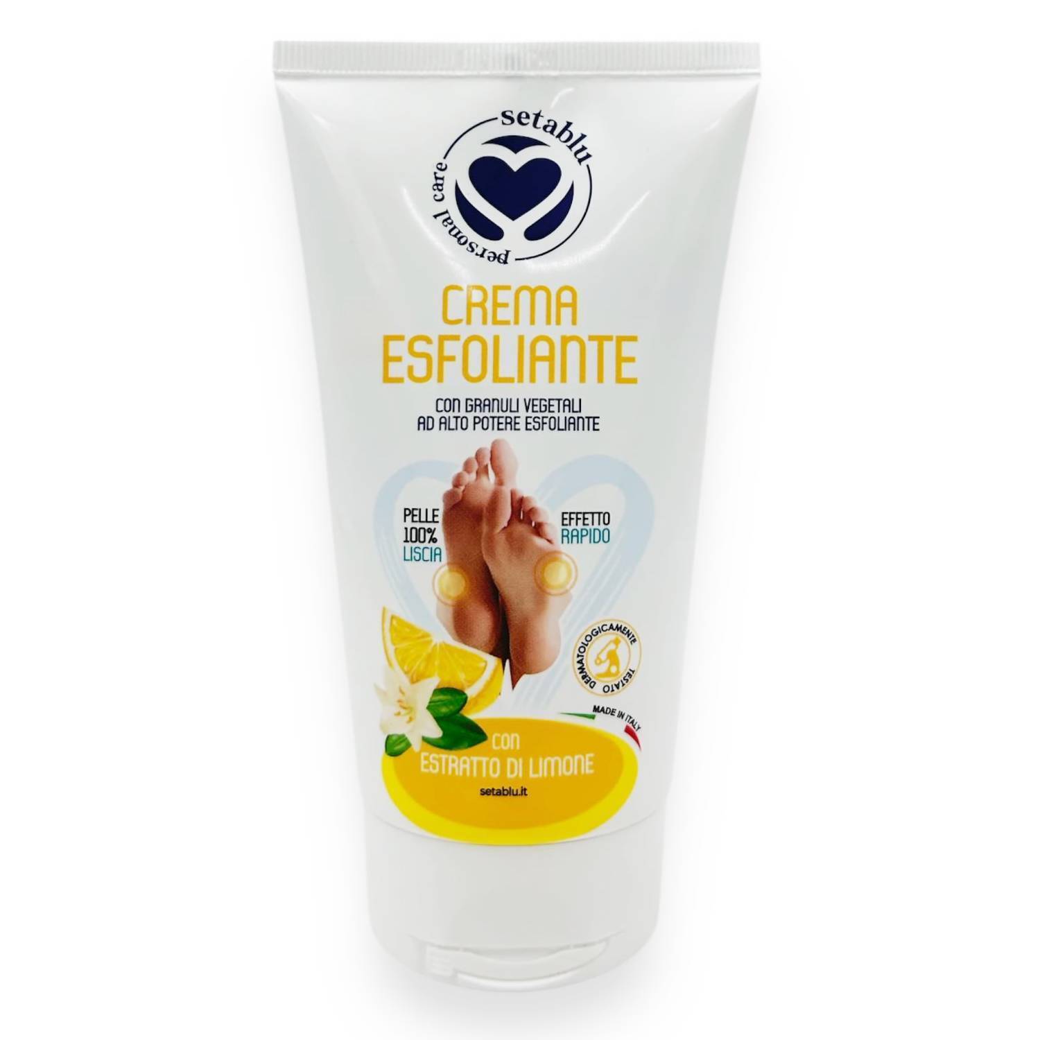 Setablu Crema Esfoliante Per Piedi Con Estratto Di Limone e Granuli Vegetali 150