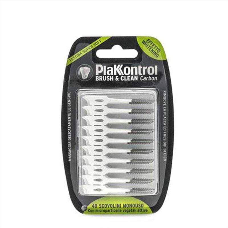 Plakkontrol Brush E Clean Carbon Scovolino Monouso Testina In Gomma 40 Pezzi