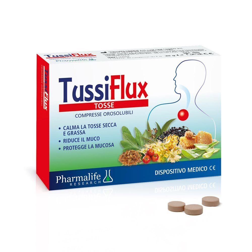 Pharmalife Research Tussiflux Tosse Dispositivo Medico, 30 Compresse Orosolubili