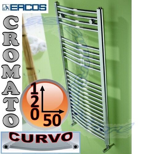 Scaldasalviette termoarredo cromato curvo 120x50 interasse 45 cm - TEKNO Ercos