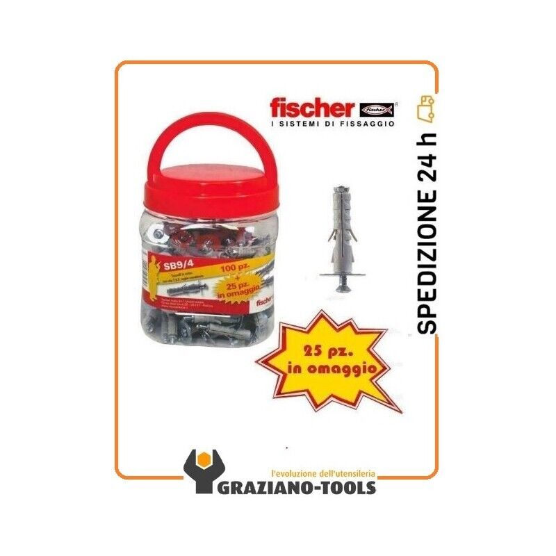 TASSELLO SB 9/4 VITE GS PROMO Pz.100+25 FISCHER