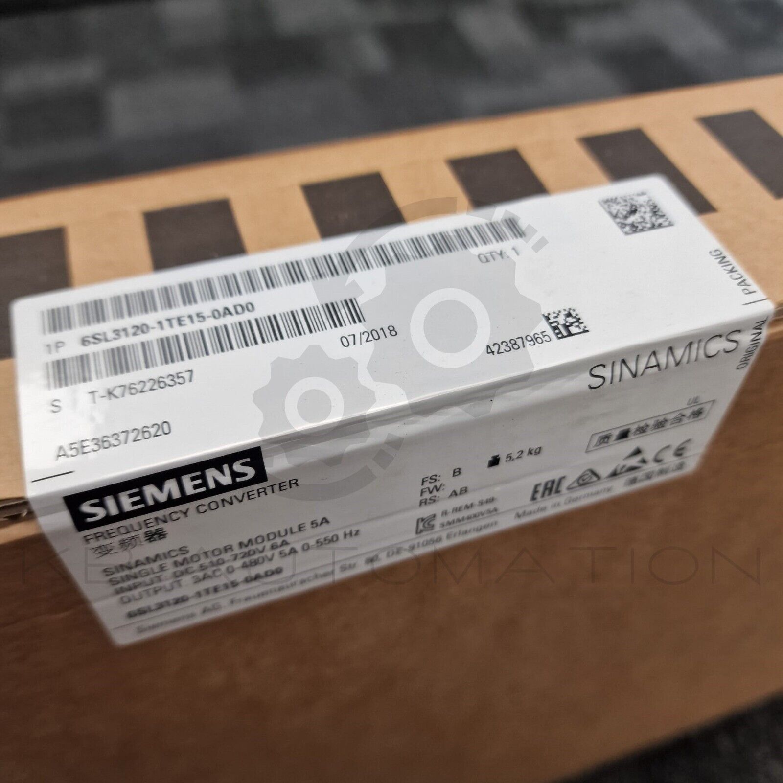 Siemens 6SL3120-1TE15-0AD0 SINAMICS S120 modulo motore singolo, uscita: 400V ...