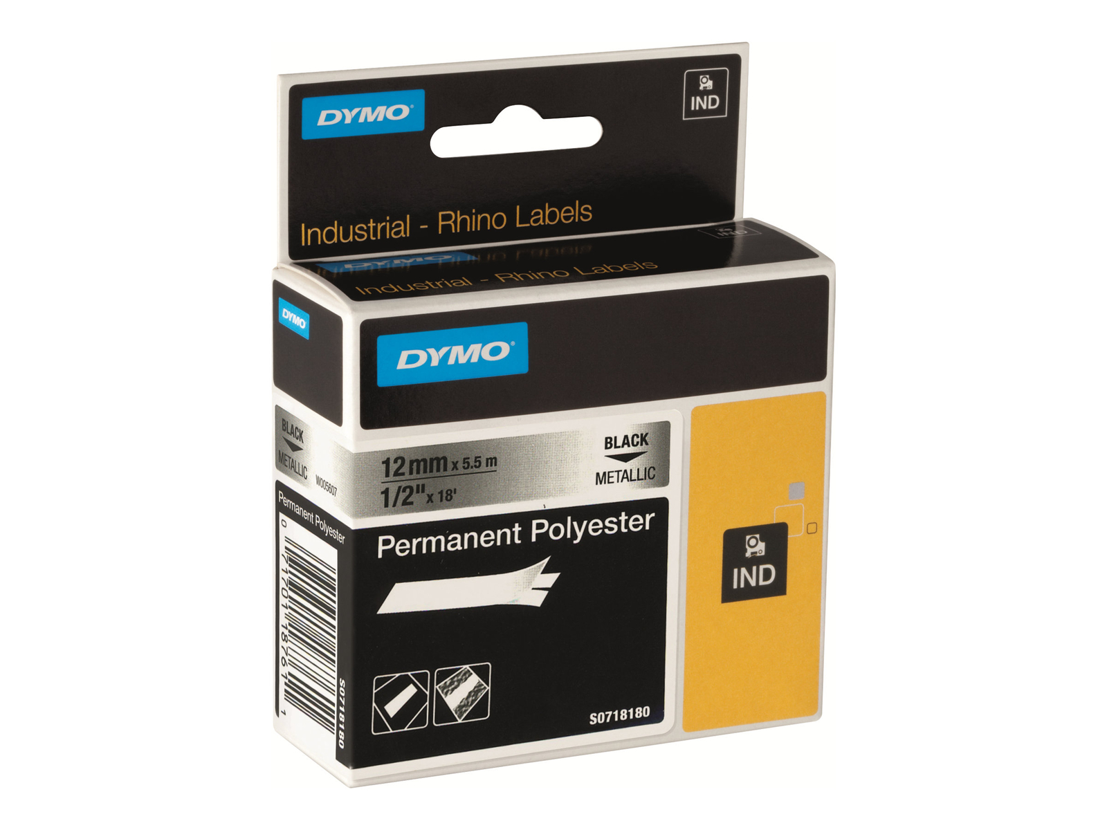 DYMO RhinoPRO Permanent Polyester Polyester permanent adhesive black 1734523