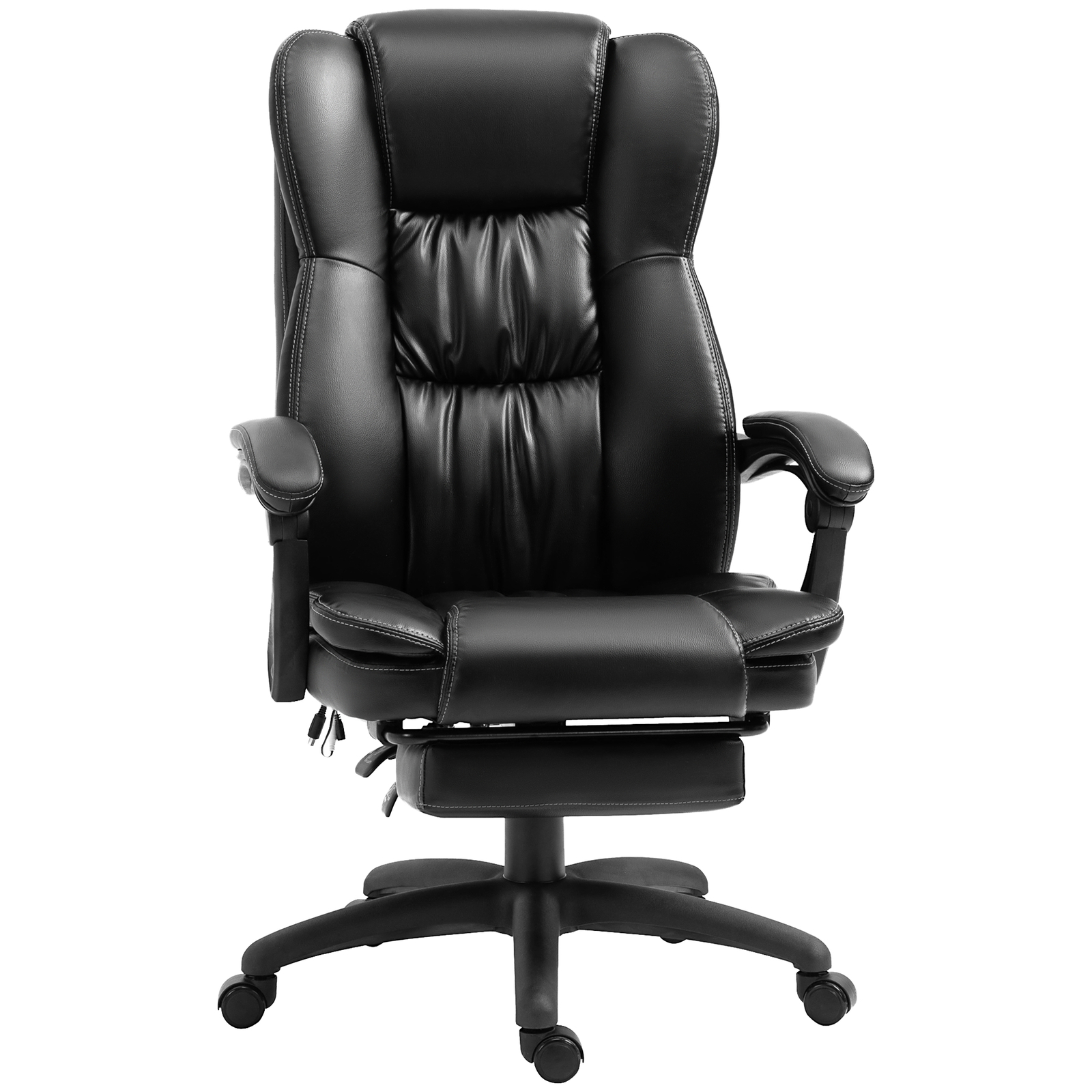 Vinsetto Sedia da Ufficio Ergonomica con 6 Punti Massaggianti Nera