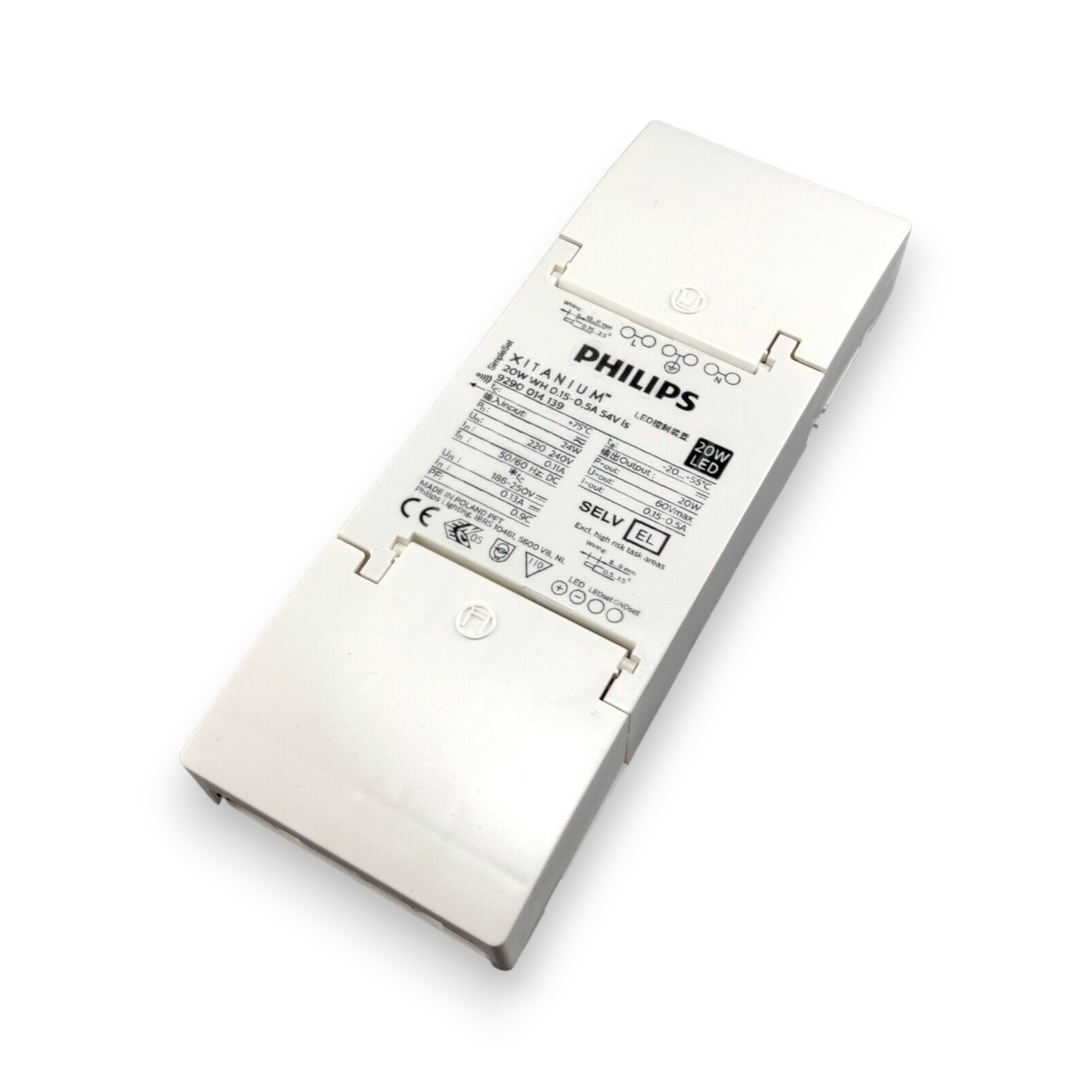 Philips Xitanium LED DRIVER 20W WH 150-500mA max. 54 V è