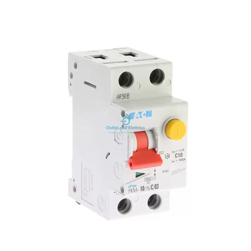 Eaton Pkn4-10/1n/c/03 interruttore magnetotermico differenziale 1p+n 10a c 0,3 4