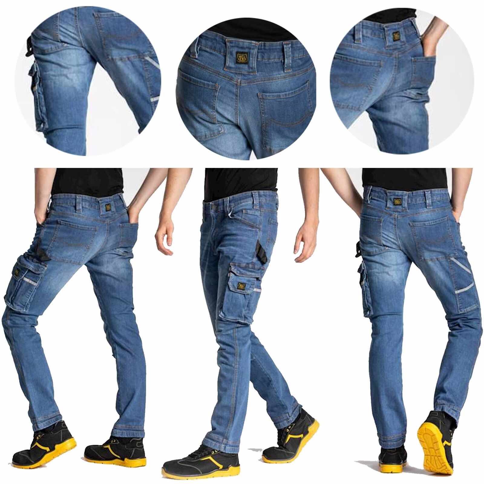 Pantaloni denim da lavoro PREMIUM resistenti elasticizzati STRECH FIBREFLEX 52