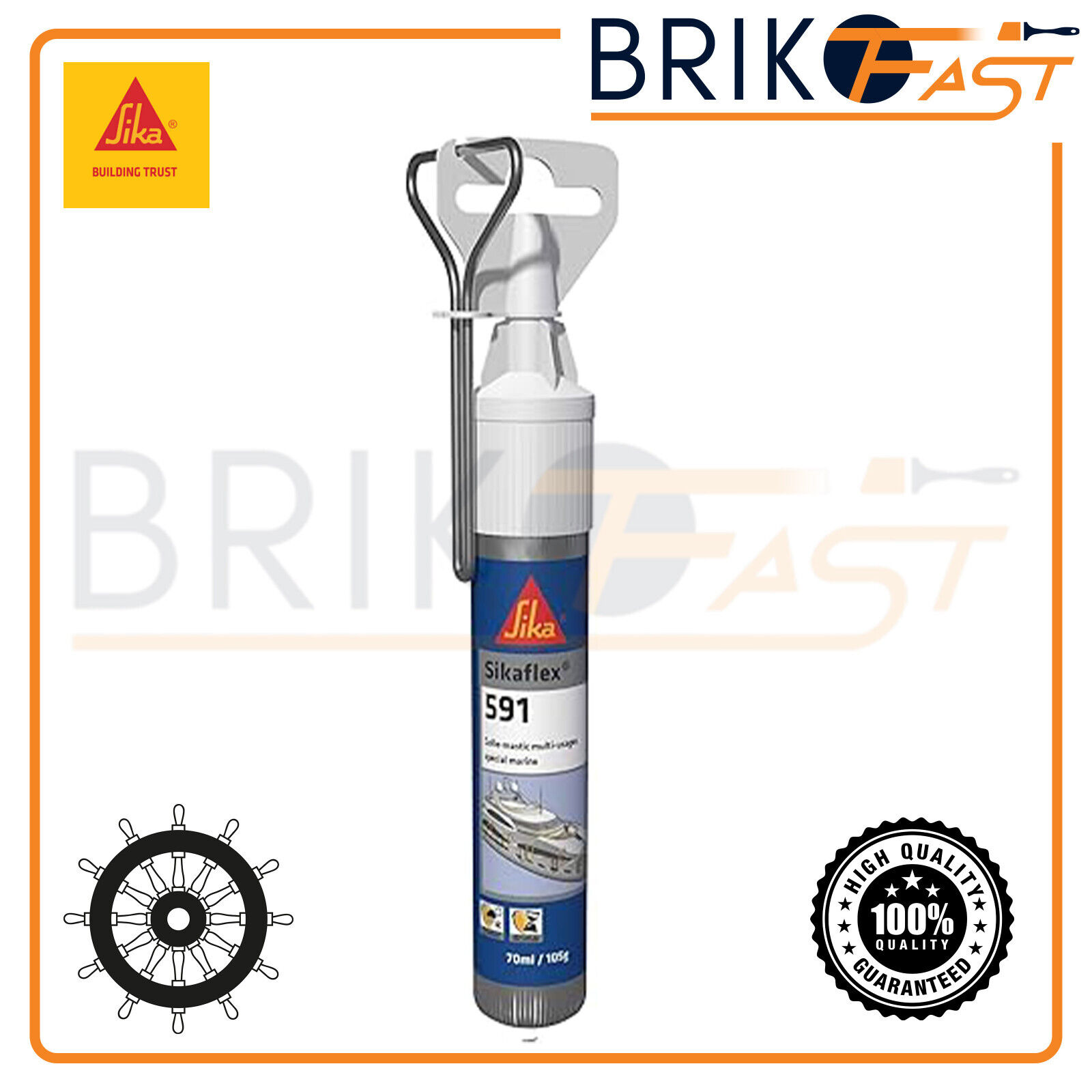 SIKAFLEX 591 SIGILLANTE MARINO NAUTICO BIANCO X BARCHE NAVI 70 ML PER INCOLLAGGI