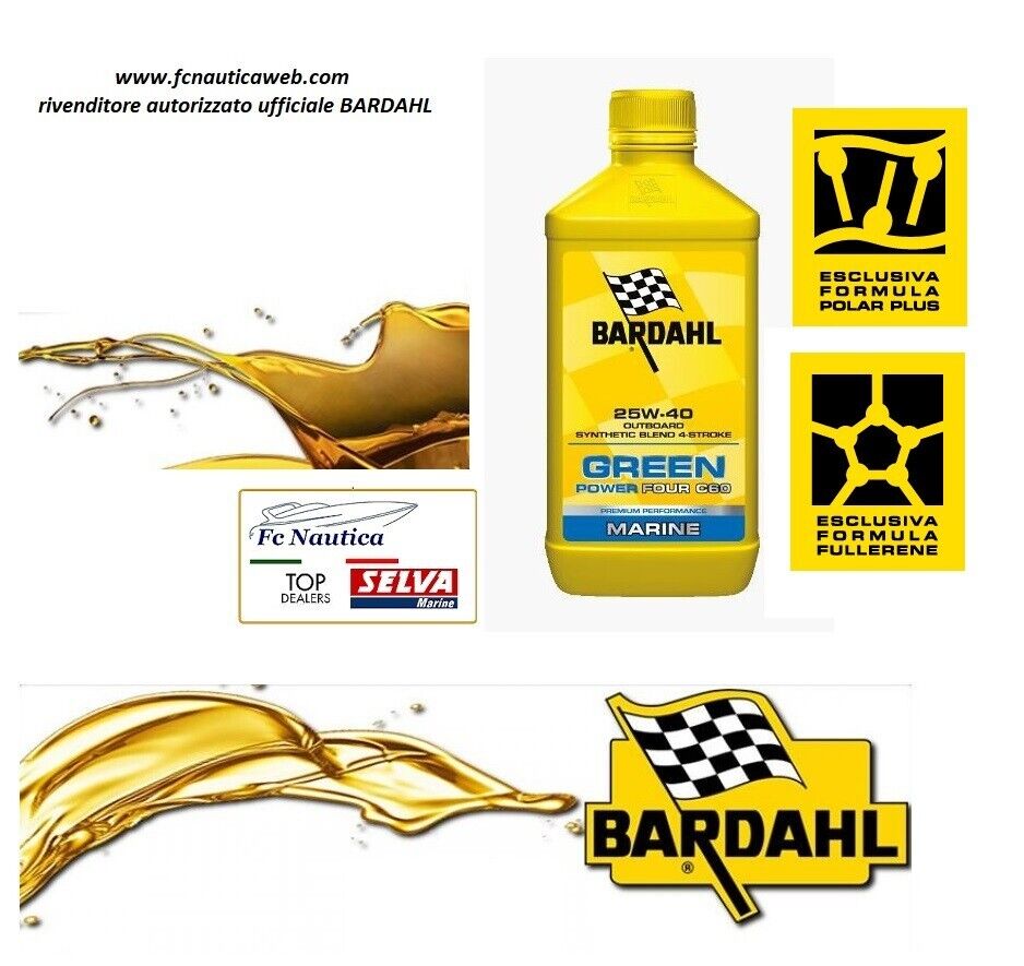 BARDAHL OLIO PER MOTORI FUORIBORDO 25w40 GREEN 4-STROKE C60 MARINE 1 LT MERCURY