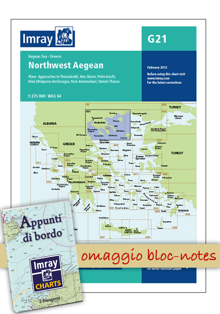 Imray Charts G21 Northwest Aegean Sea - Carte nautiche il Frangente