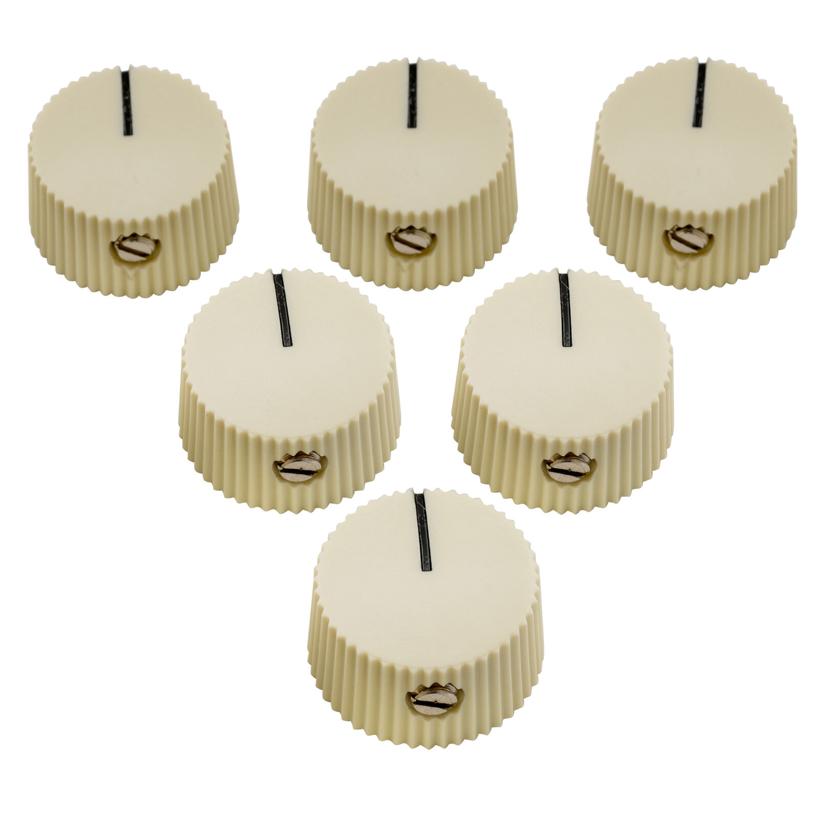 Musiclily Pro 6Pcs Crema Inch Vintage Amplifier Knob Set per Solid Shaft CTS Pot