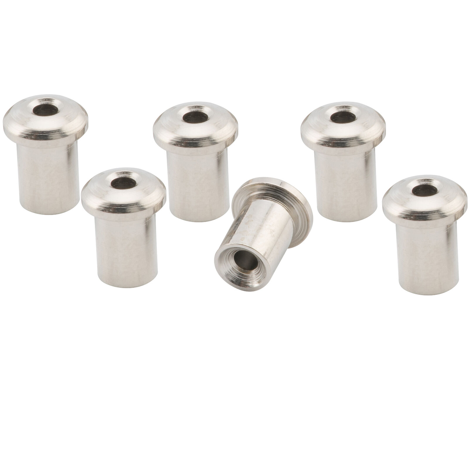 Musiclily Pro 6Pcs Nickel 5mm Steel Electric Guitar Top Mounting String Ferrules