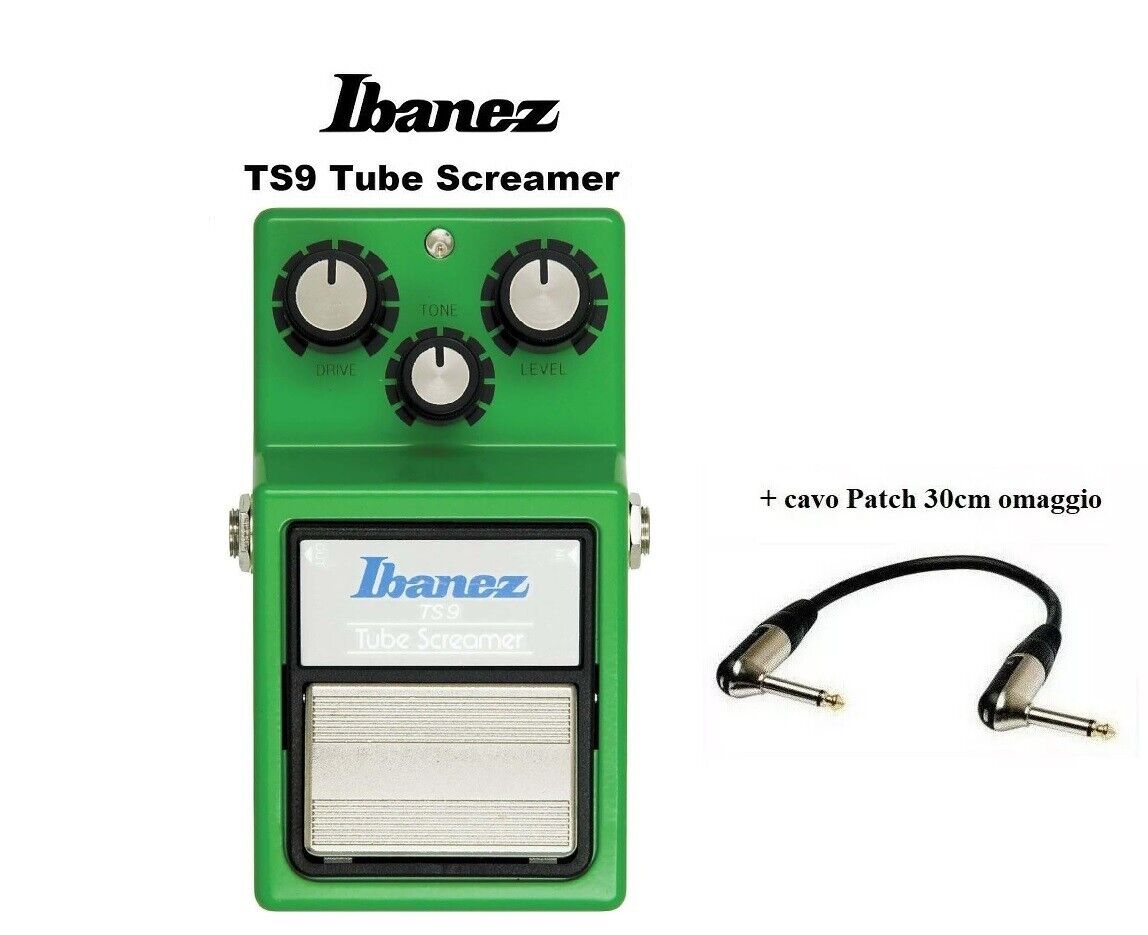 Ibanez TS9 Tube screamer overdrive EFFETTO A PEDALE PER CHITARRA + cavo patch