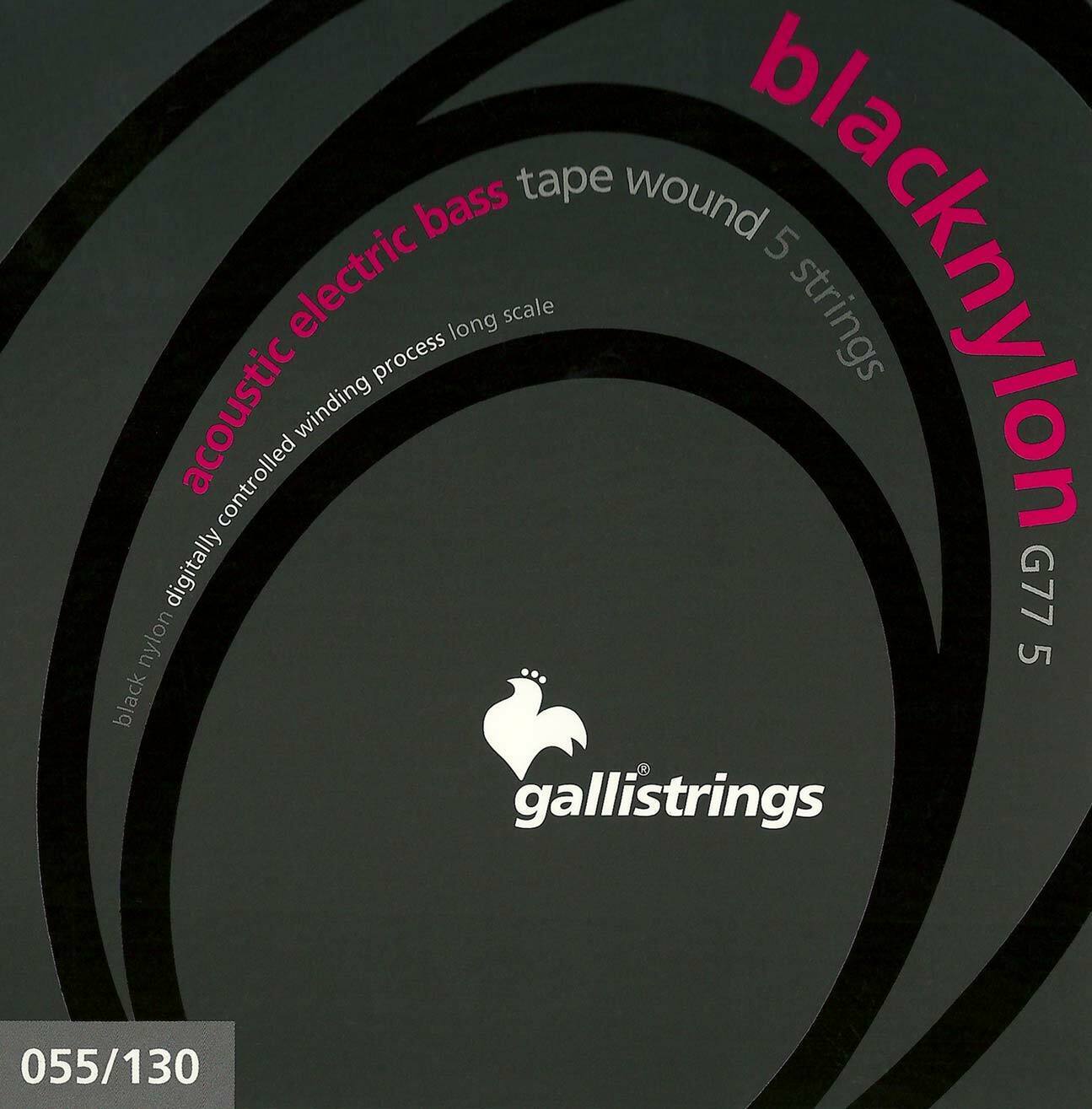 GALLI G77-5 BASS  STRINGS Set 5 corde Black Nylon 055-130 basso elettro acustico