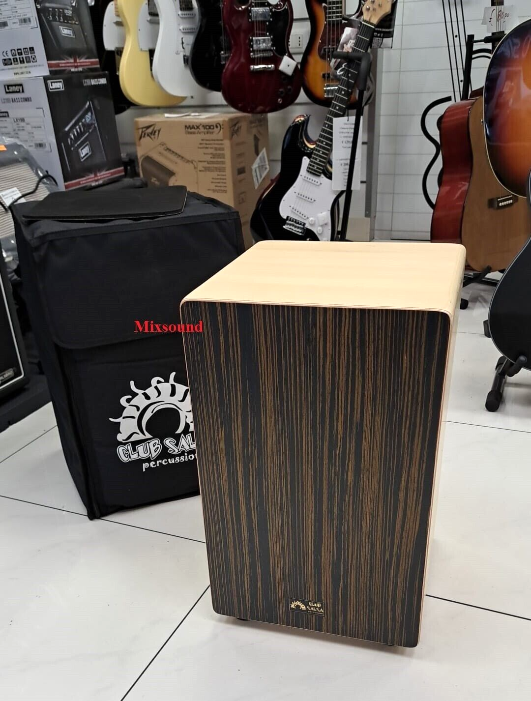 GEWA Cajon CLUB SALSA F830108 Cajon in betulla Borsa Inclusa battente in Ebano