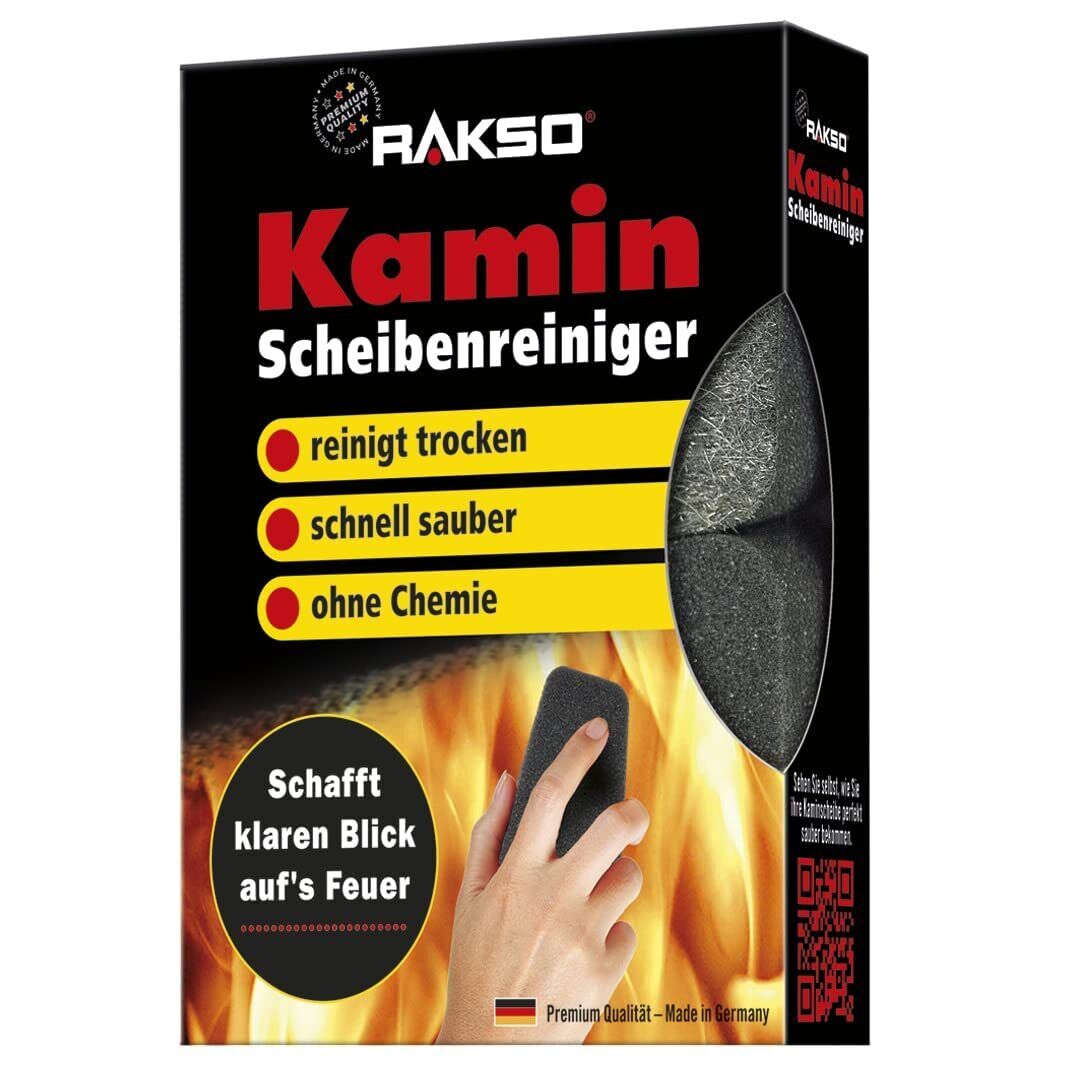 RAKSO Pulitore per vetri e caminetti e stufe Spugna – Pulitore caminetti – st...