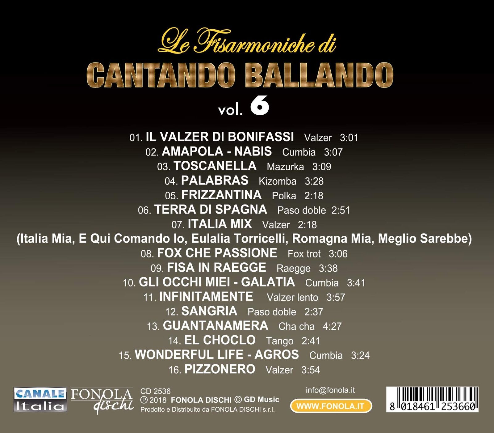 Compilation Le Fisarmoniche Vol.6 Di Cantando Ballando (CD)