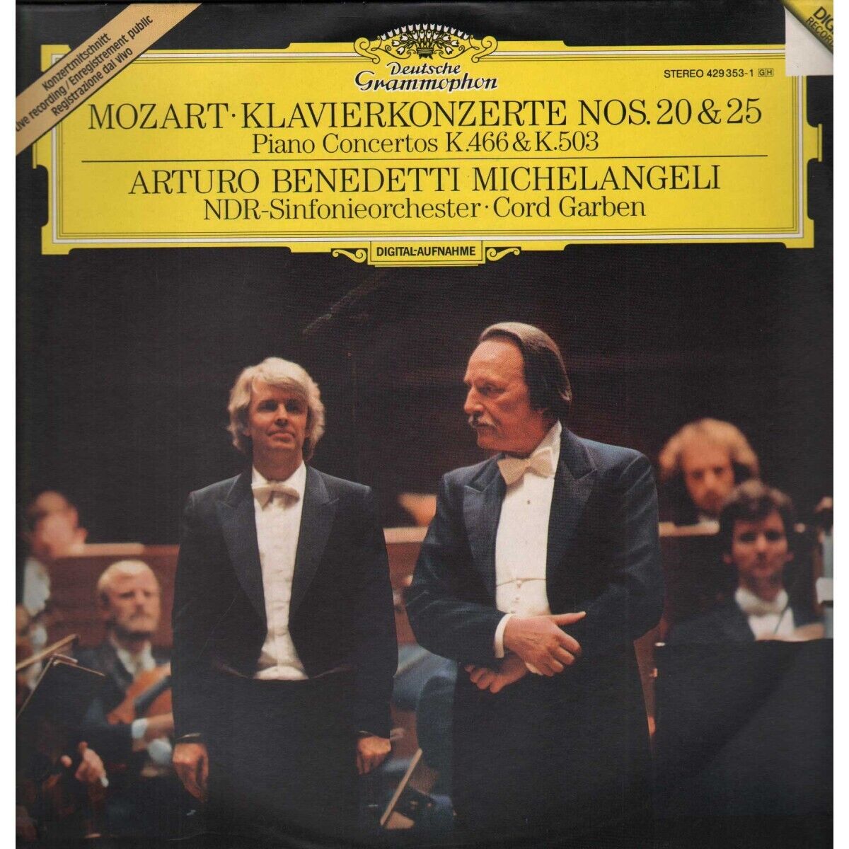 Mozart, Michelangeli, Garben LP Vinile Klavierkonzerte Nos.20, 25 / Deutsche – 4