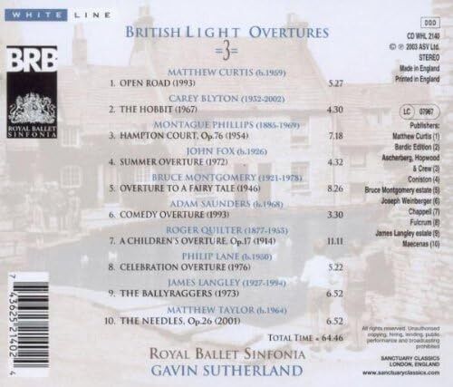 Carey Blyton British Light Overtures 3 (Sutherland, Royal Ballet Sinf.) (CD)