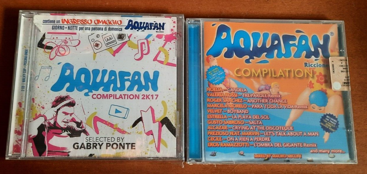 AQUAFAN Riccione 2 compilation CD 2001+Compilation 2K17 by Gabri Ponte sigillati