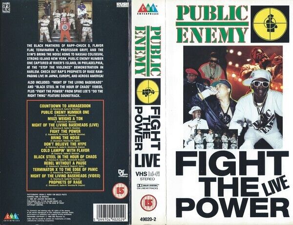 Public Enemy – Fight The Power Live - VHS,PAL,NEW,UNPLAYED,NO SEALED,NON SIGILLA