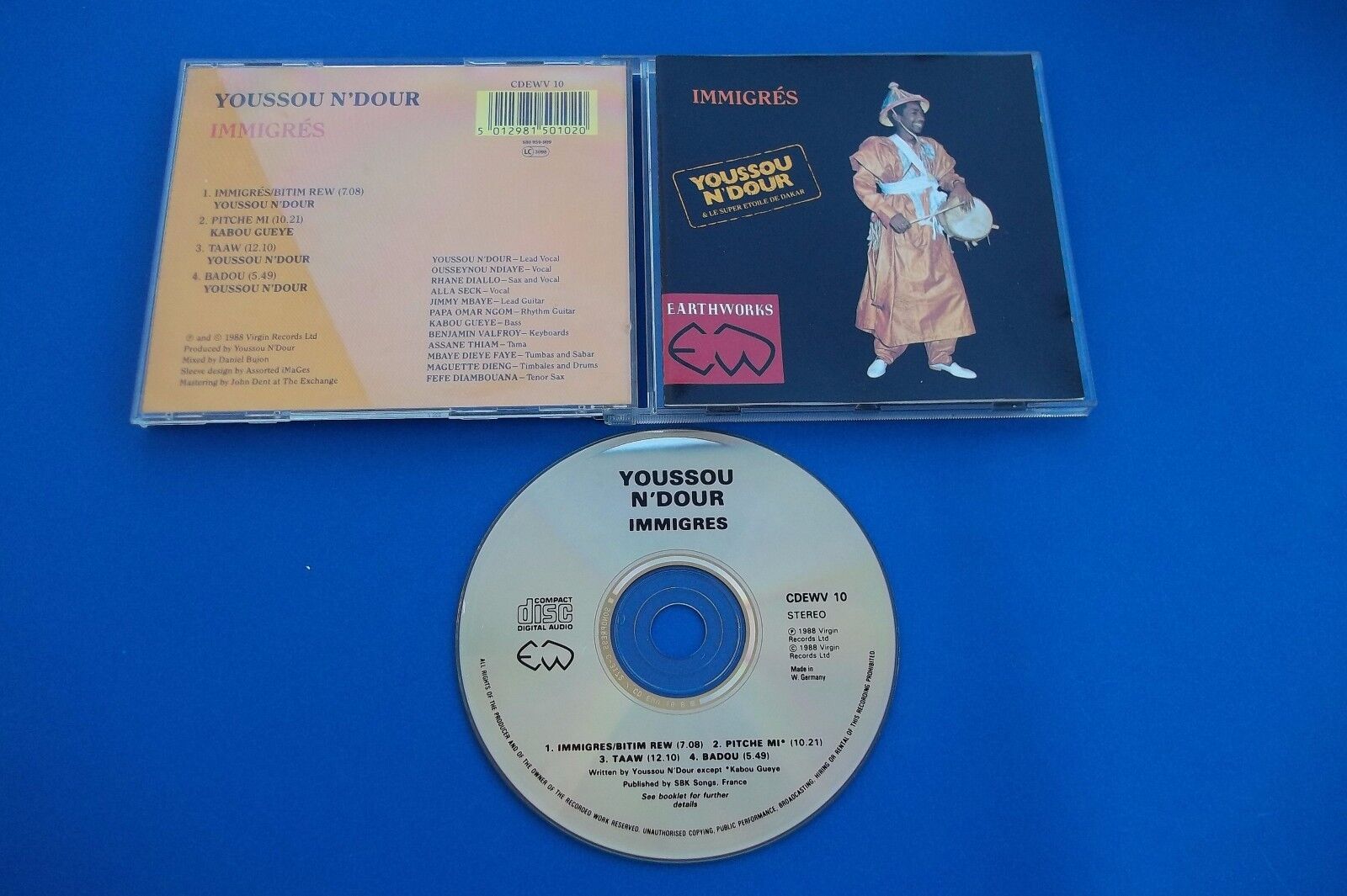 YOUSSOU N'DOUR " IMMIGRES " CD 1988 VIRGIN RECORDS NUOVO